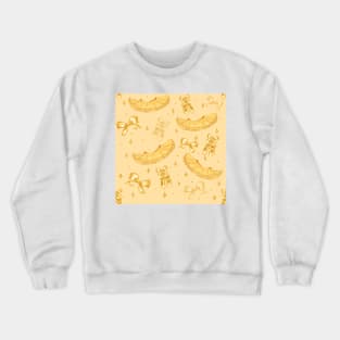 cute baby ballerina pattern yellow Crewneck Sweatshirt